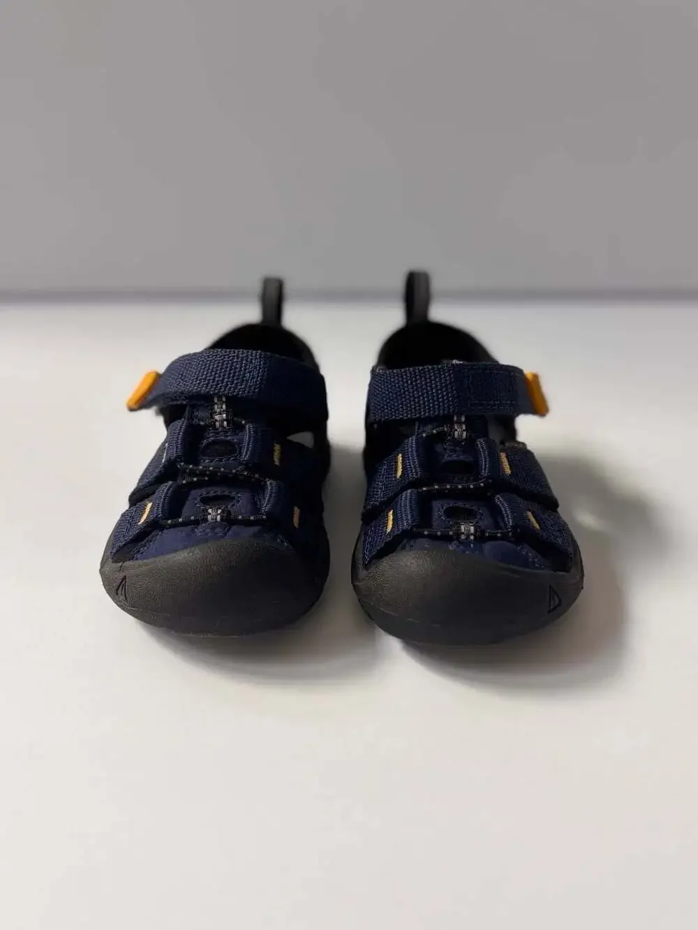 Keen Kids Navy Blue and Black Water Shoes with Yellow Accents